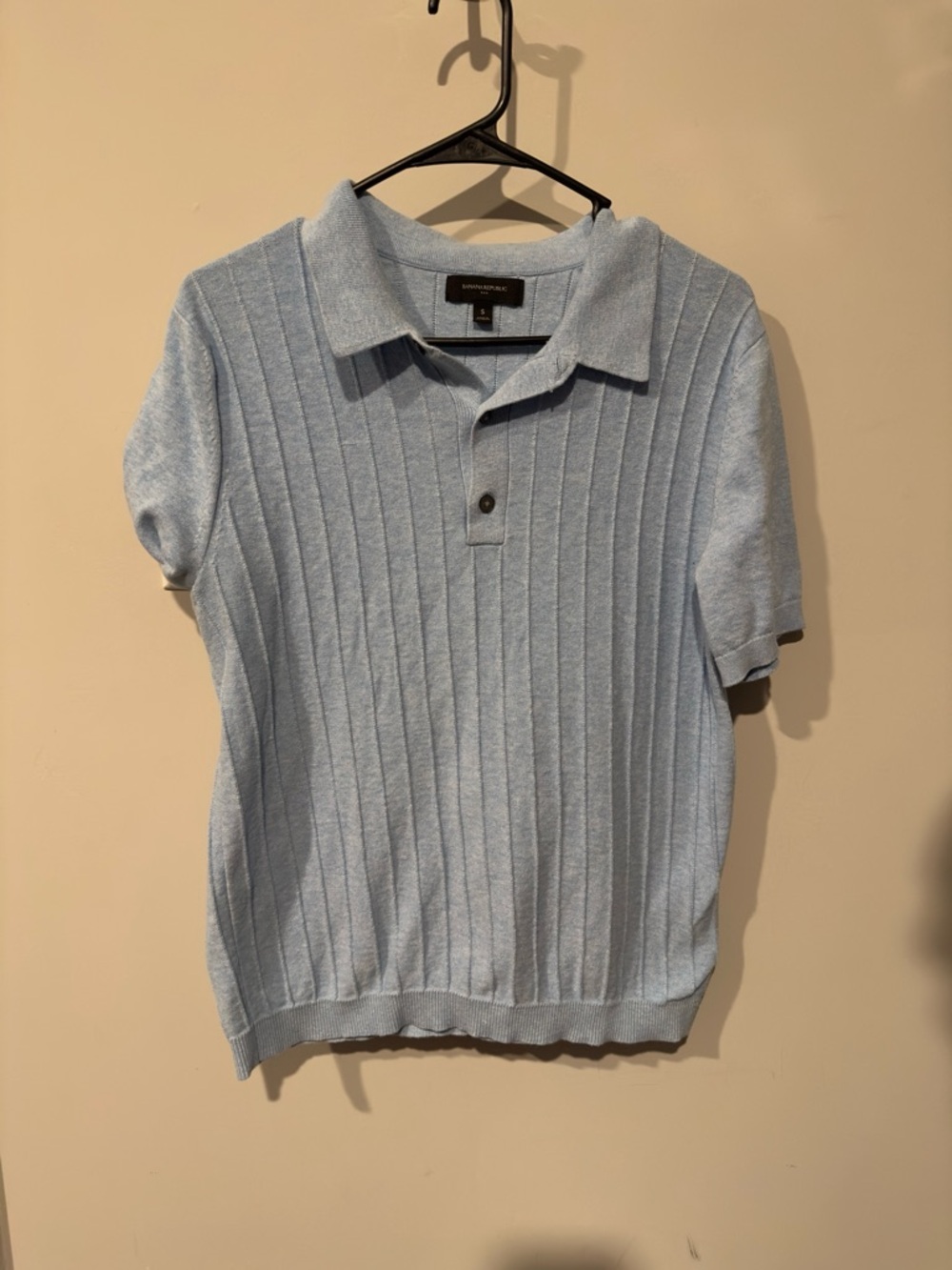 Banana Republic Pale Blue Ribbed Polo